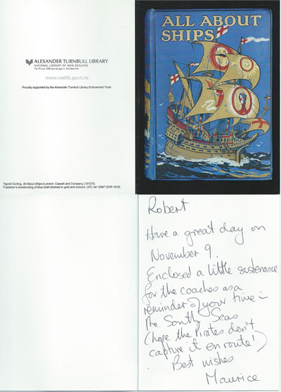 Greetings card from Maurice to Robert