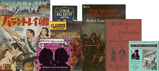 Covers of books and other resources associated with The Master of Ballantrae